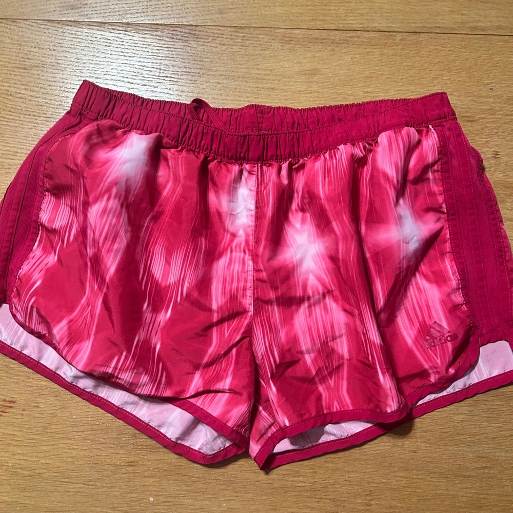 Adidas Running‎ Shorts Women's L Pink Tie Dye Athletic Gym Workout